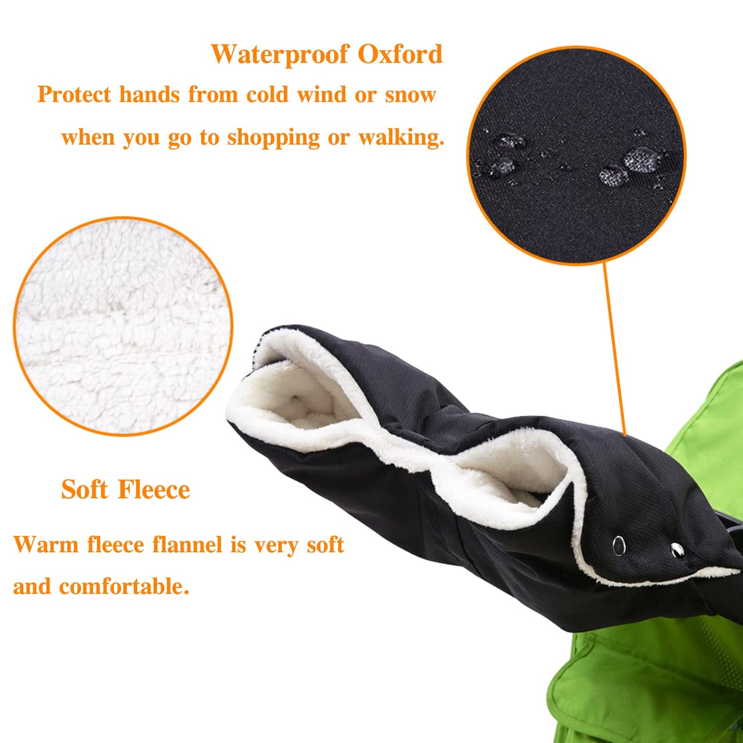 Novelfun Stroller Gloves – Universal, Wind & Waterproof, Black