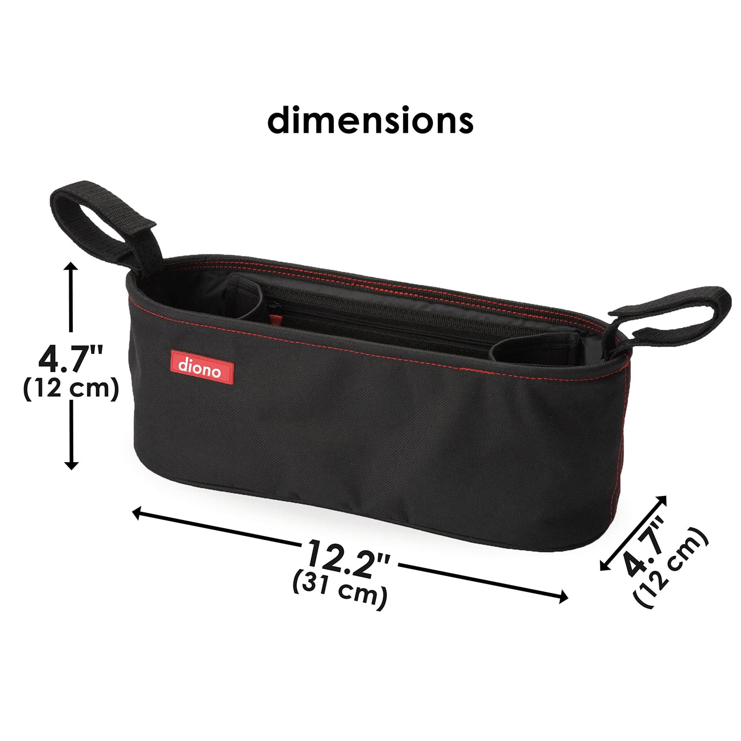 Diono Buggy Buddy Stroller Organizer with Cup Holders – Black