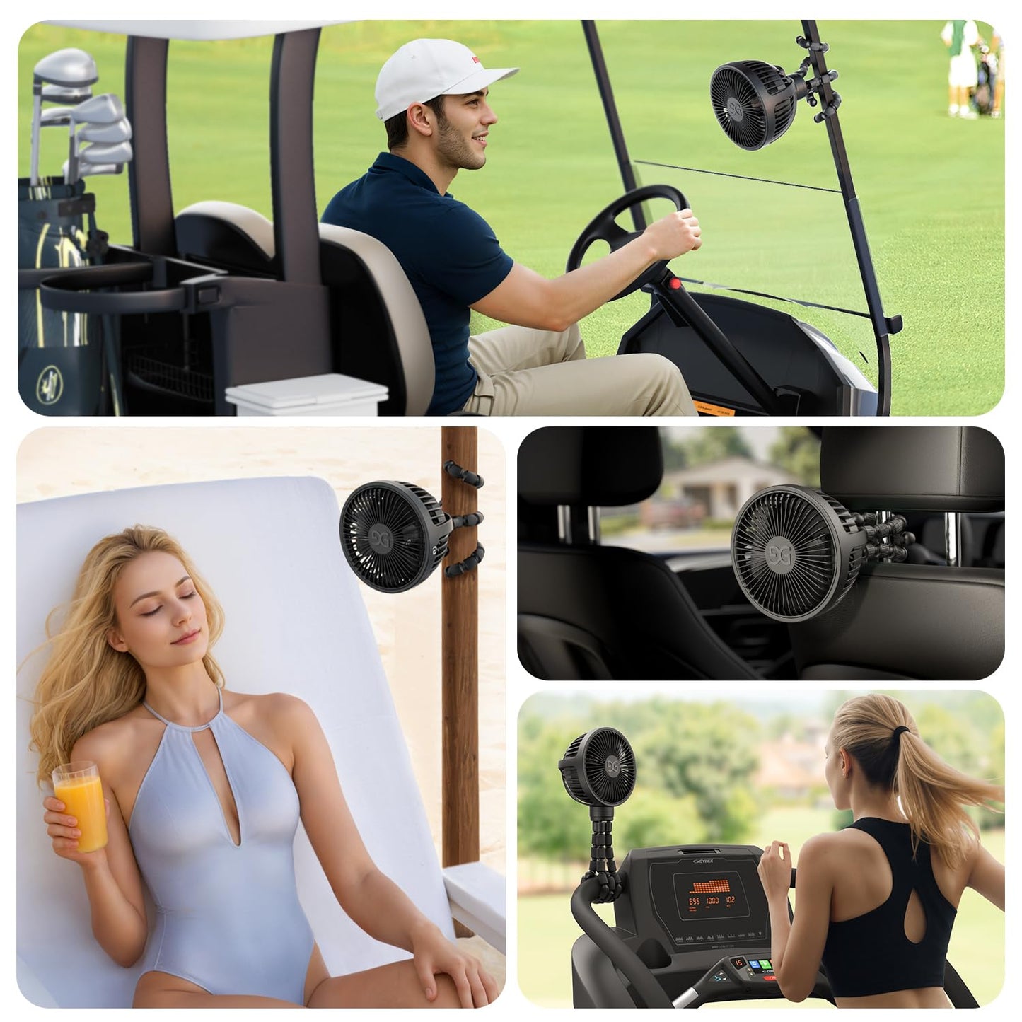 GUSGU Stroller Fan β Large, Clip & Flexible, Battery-Powered, Portable, Black