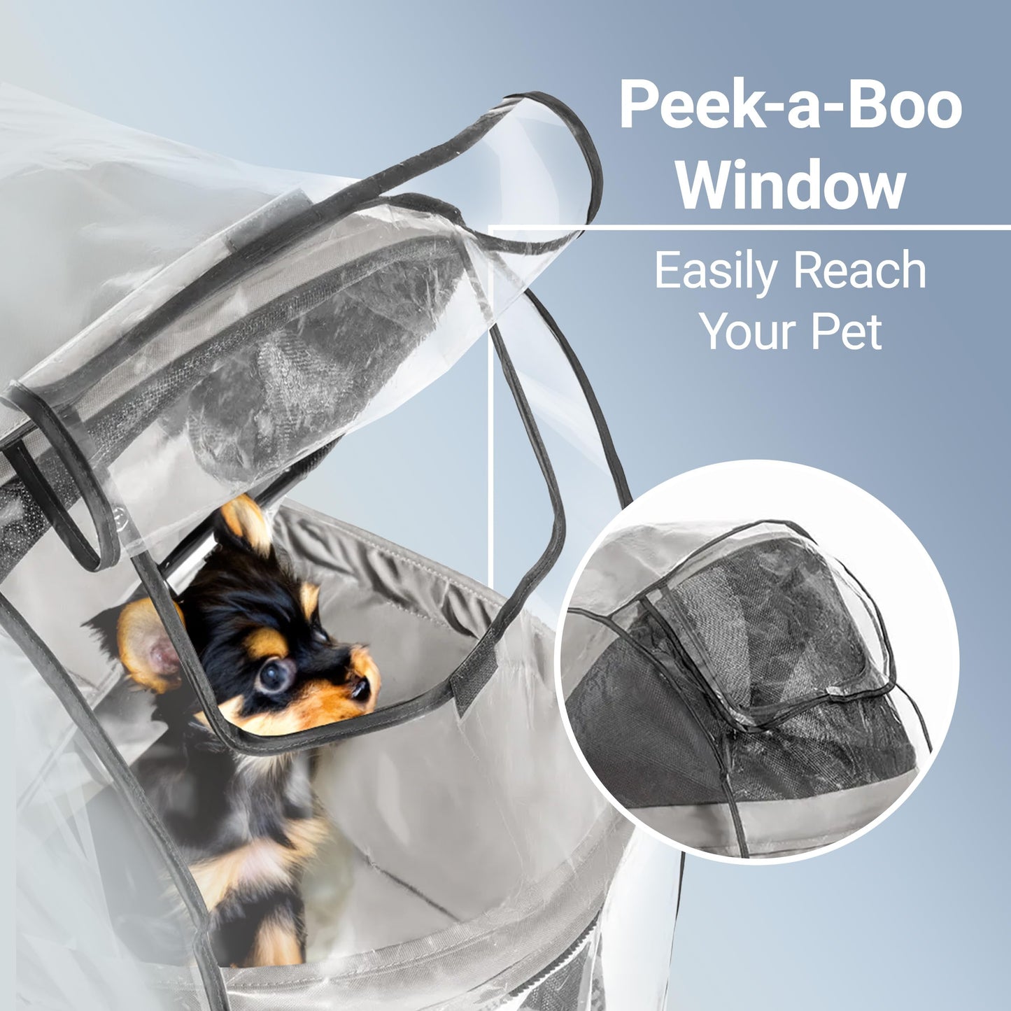 Rain Cover for Dog Stroller – Medium & Large, Window & Ventilation