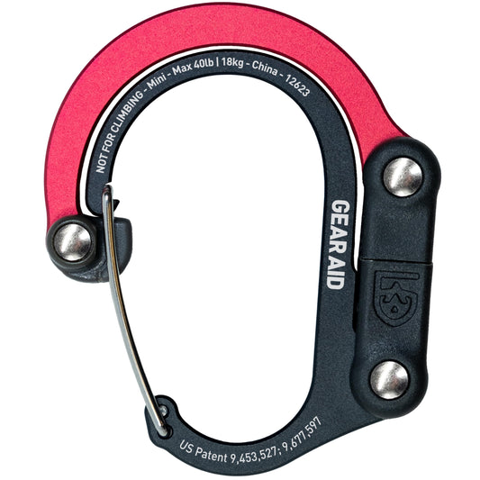 GEAR AID HEROCLIP Mini Carabiner Clip & Hook – Multifunctional, Black