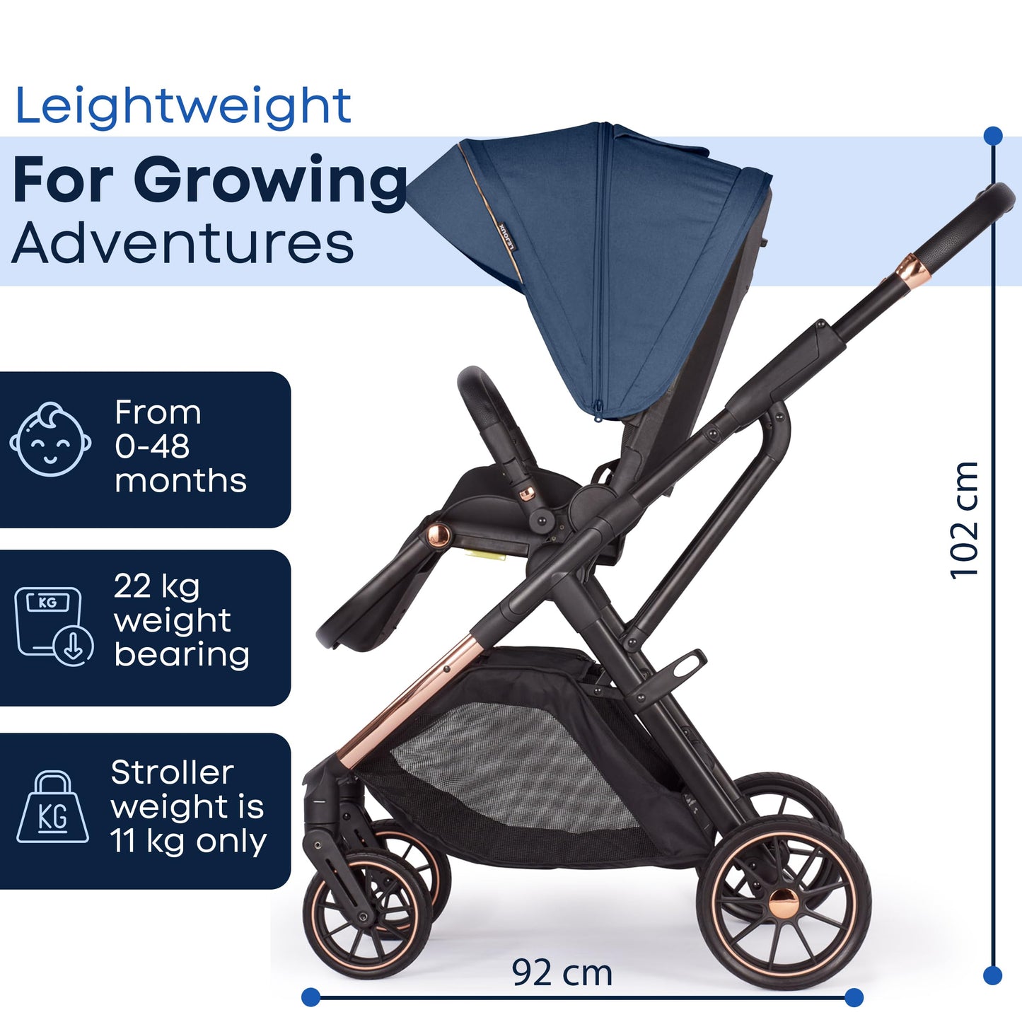 Lejoux+ Baby Pushchair (Blue)