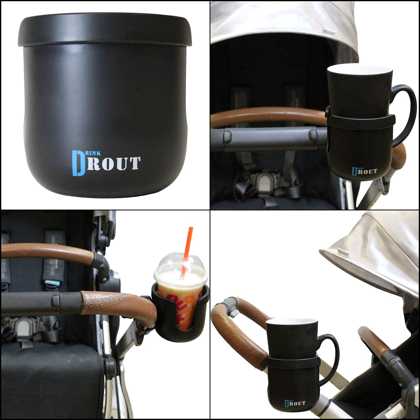 W4W Universal Stroller Cup Holder – Adjustable, For Bottles & Cups