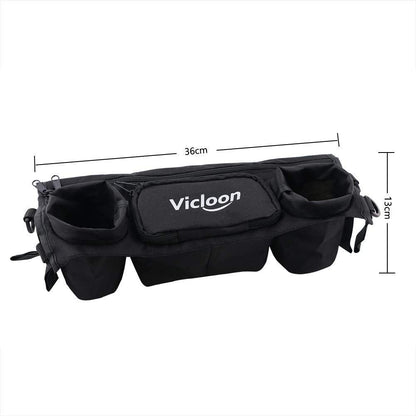 Vicloon Stroller Organizer – Cup Holder & Bag, Universal, Black