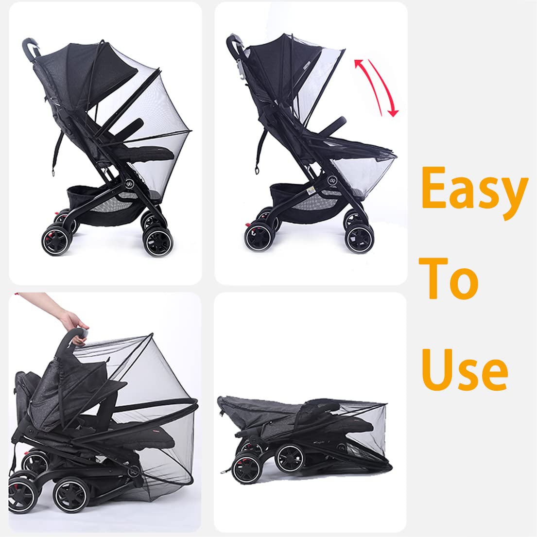 Orzbow Baby Mosquito Net – Universal, Stroller & Car Seat, Black