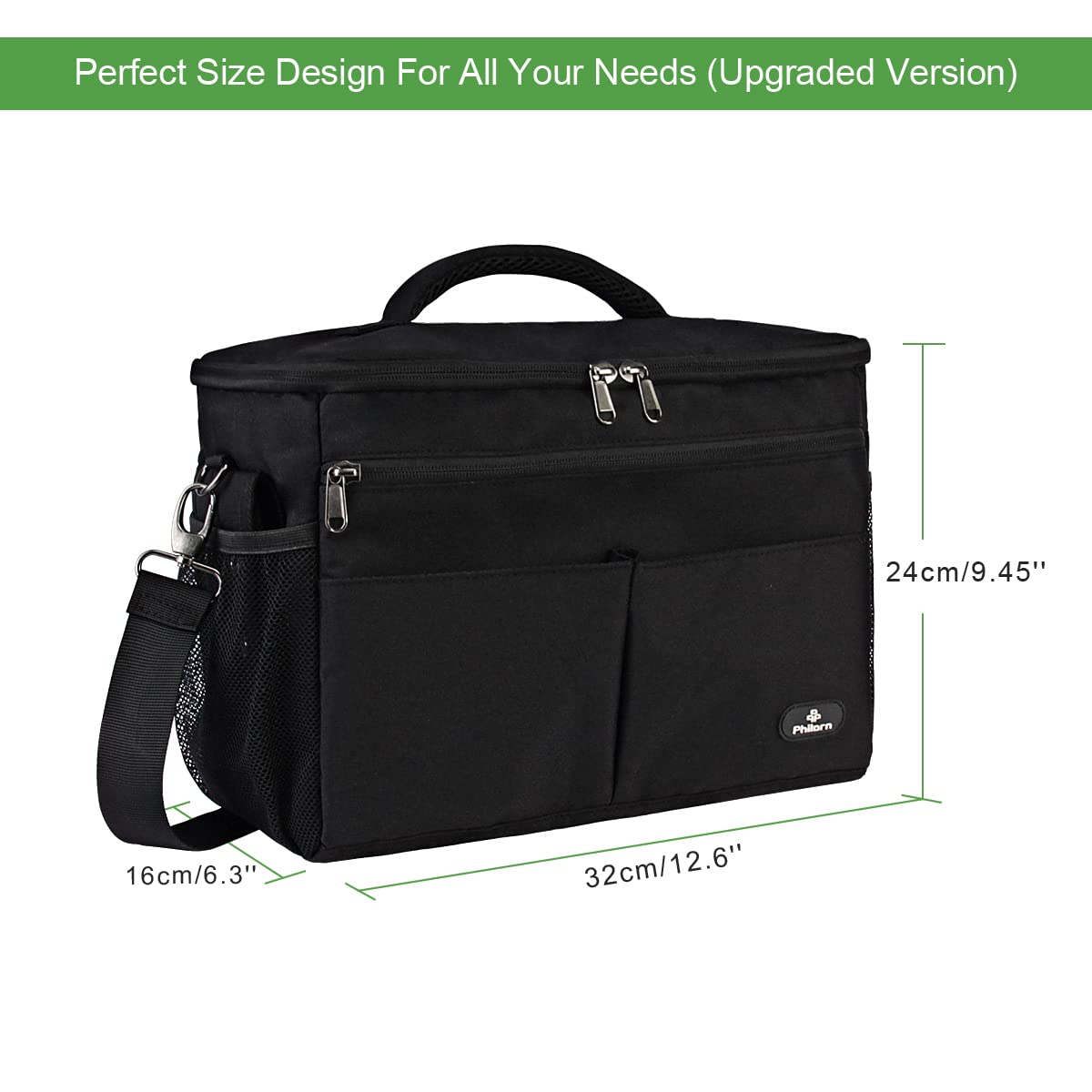 PHILORN Stroller Organizer with Cup Holder & Large Bag – Universal