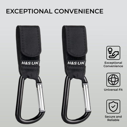 H&S 2-Pack Stroller Clips & Hooks – For Buggy & Stroller, Universal