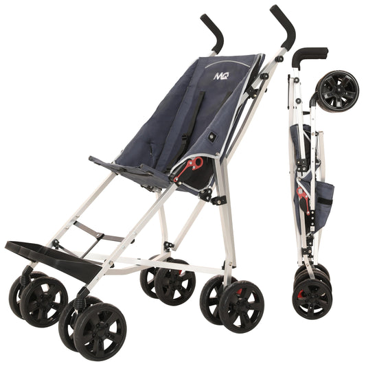 MobiQuip XL Disability Pushchair, Blue - Special Needs Stroller for Older Children up to 50kg - Lightweight Folding Aluminium Frame - Adjustable Footplate & 5-Point Harness - Smooth & Portable