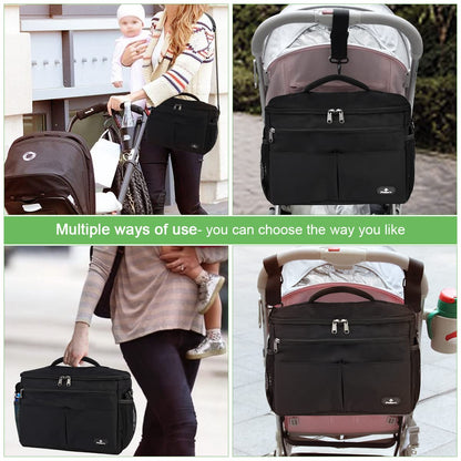 PHILORN Stroller Organizer with Cup Holder & Large Bag – Universal