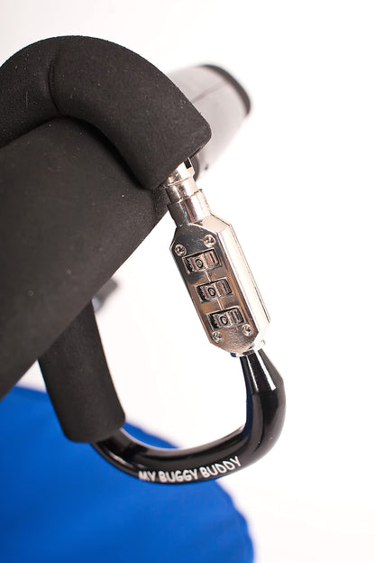 My Buggy Buddy 2-in-1 Stroller Lock & Clip – Combination Lock, Black