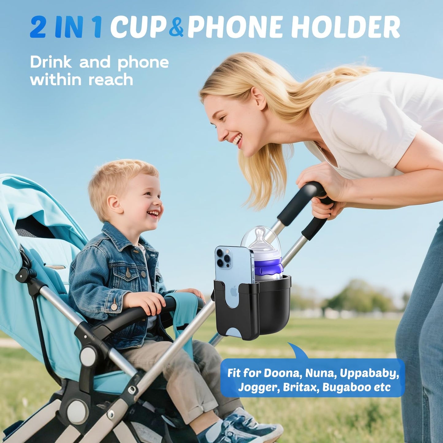 Guiseapue Stroller Cup & Phone Holder – Universal, Portable