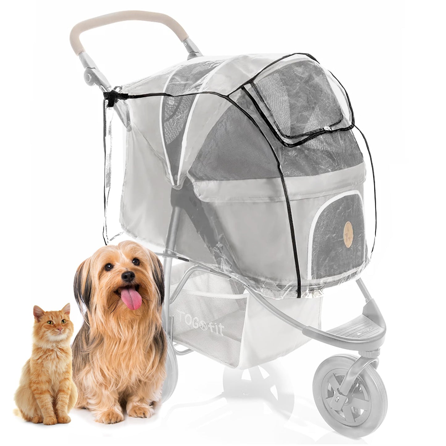 Rain Cover for Dog Stroller – Medium & Large, Window & Ventilation