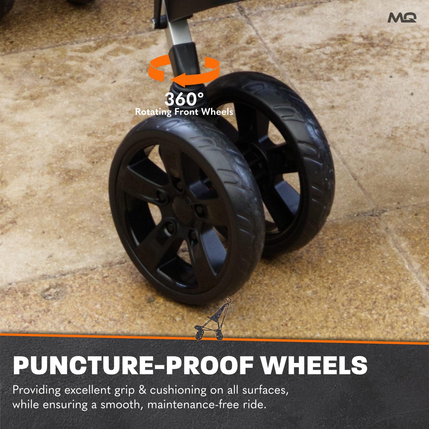 MobiQuip XL Disability Pushchair, Blue - Special Needs Stroller for Older Children up to 50kg - Lightweight Folding Aluminium Frame - Adjustable Footplate & 5-Point Harness - Smooth & Portable