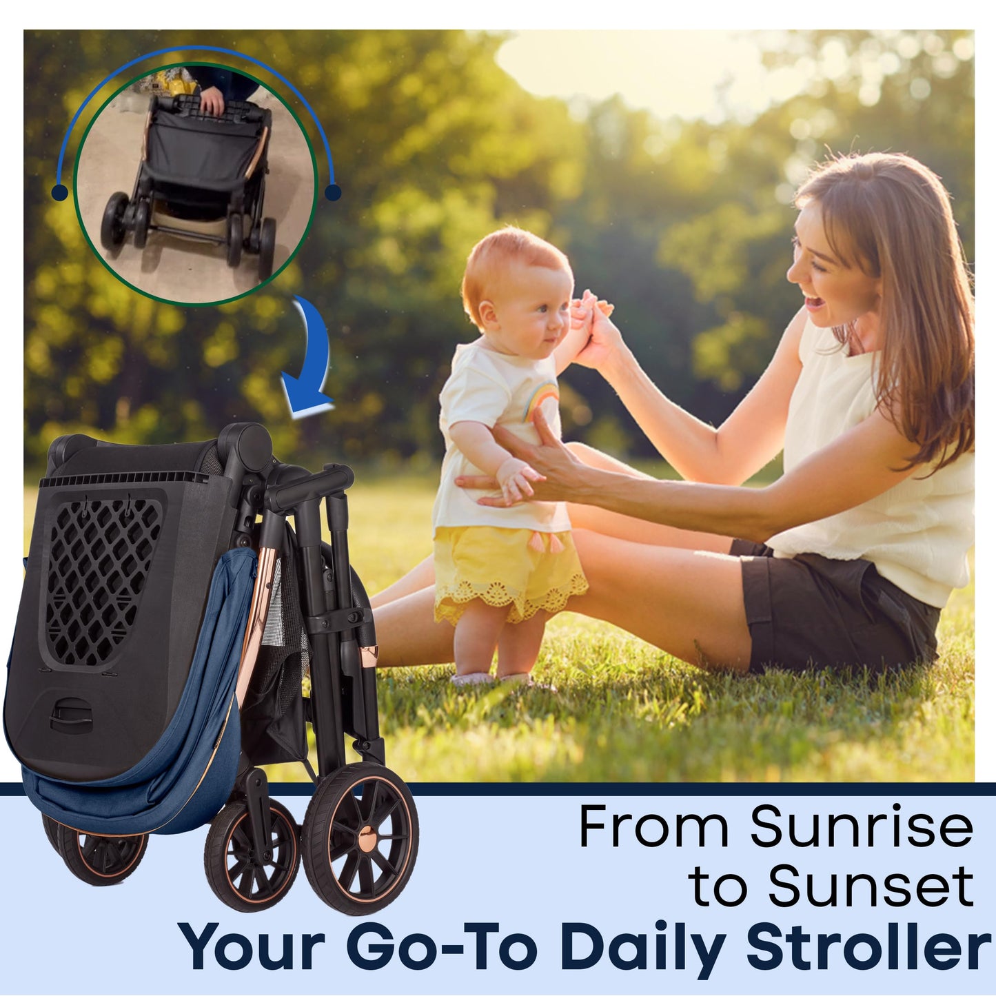 Lejoux+ Baby Pushchair (Blue)