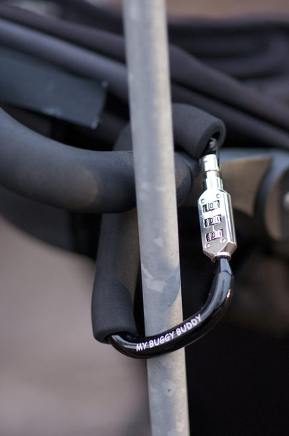 My Buggy Buddy 2-in-1 Stroller Lock & Clip – Combination Lock, Black