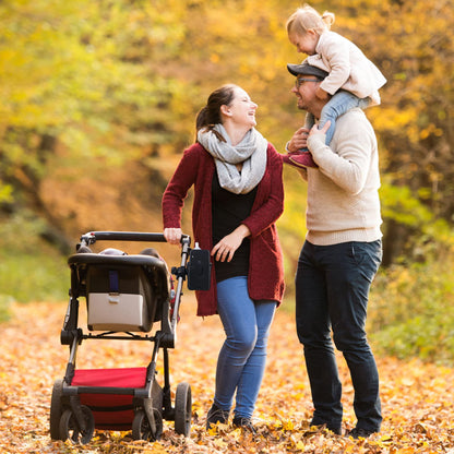 Suranew Stroller Cup Holder with Phone & Bottle Compartment – Universal