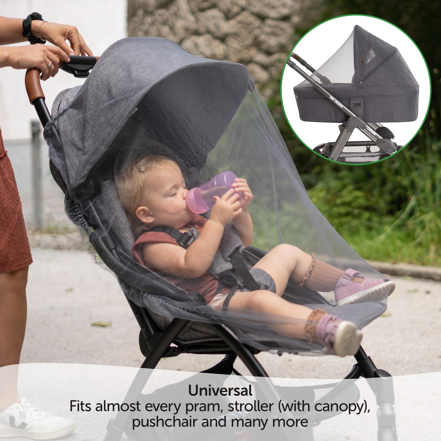 Zamboo Mosquito Net for Strollers & Travel Cribs – Universal, Gray